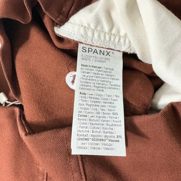 Spanx Stretch Twill Wide Leg Cropped Pants Hickory Brown 20989R 2X - Picture 7 of 8